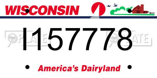 I157778 Wisconsin License Plate