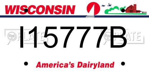 I15777B Wisconsin License Plate