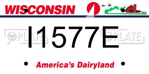 I1577E Wisconsin License Plate