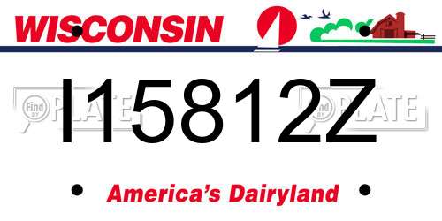 I15812Z Wisconsin License Plate