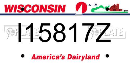 I15817Z Wisconsin License Plate