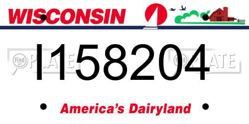 I158204 Wisconsin License Plate