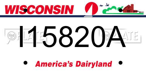 I15820A Wisconsin License Plate