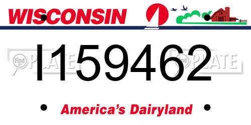 I159462 Wisconsin License Plate