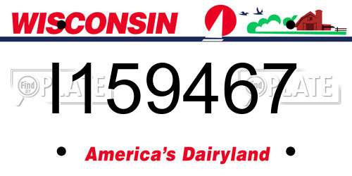 I159467 Wisconsin License Plate