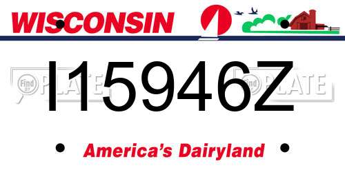 I15946Z Wisconsin License Plate