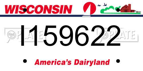 I159622 Wisconsin License Plate