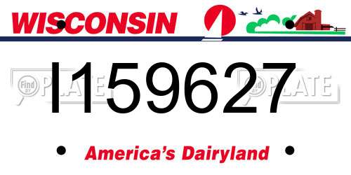 I159627 Wisconsin License Plate