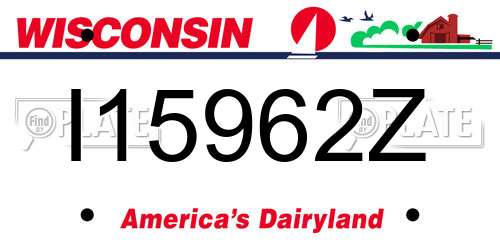 I15962Z Wisconsin License Plate