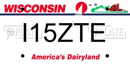 I15ZTE Wisconsin License Plate