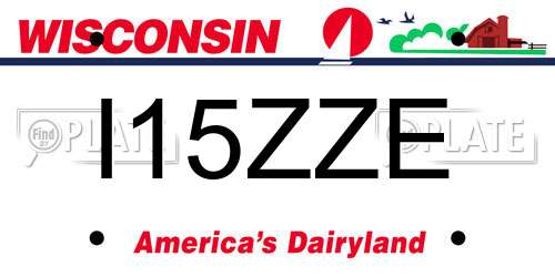 I15ZZE Wisconsin License Plate
