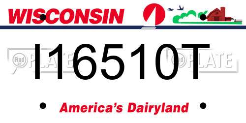 I16510T Wisconsin License Plate