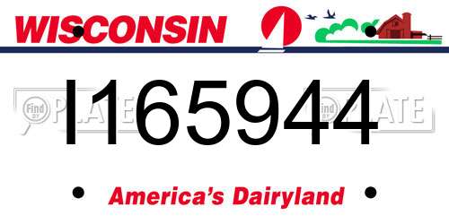 I165944 Wisconsin License Plate