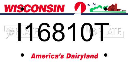 I16810T Wisconsin License Plate