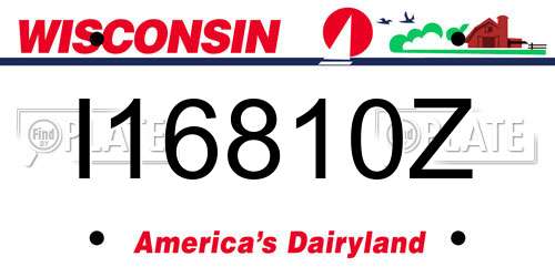 I16810Z Wisconsin License Plate