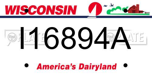 I16894A Wisconsin License Plate