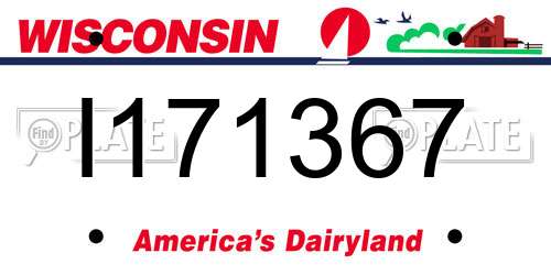 I171367 Wisconsin License Plate