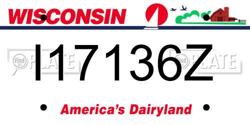 I17136Z Wisconsin License Plate