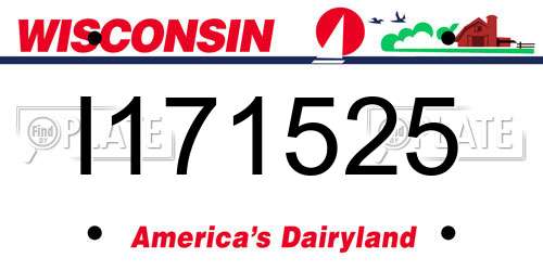 I171525 Wisconsin License Plate