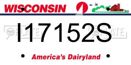 I17152S Wisconsin License Plate