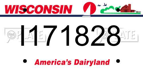 I171828 Wisconsin License Plate