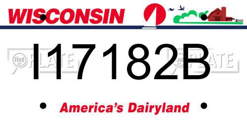 I17182B Wisconsin License Plate