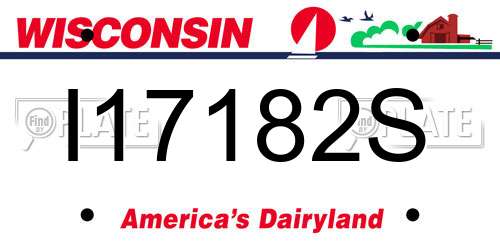 I17182S Wisconsin License Plate