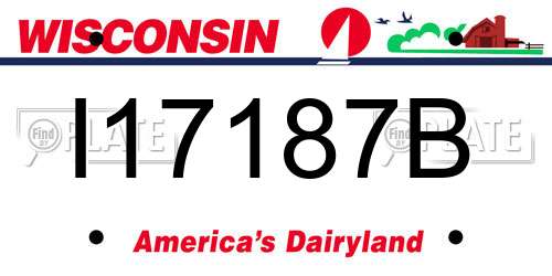 I17187B Wisconsin License Plate