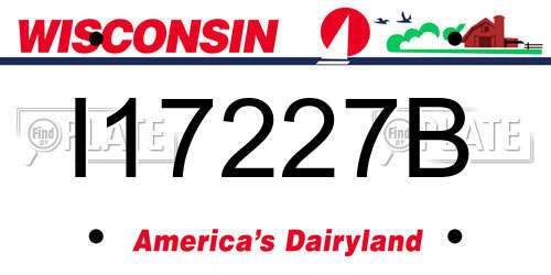 I17227B Wisconsin License Plate