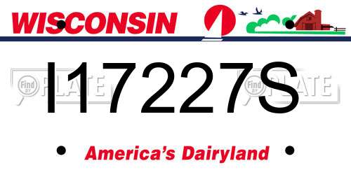 I17227S Wisconsin License Plate