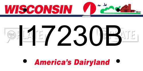 I17230B Wisconsin License Plate