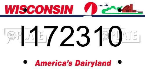 I172310 Wisconsin License Plate