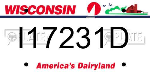 I17231D Wisconsin License Plate