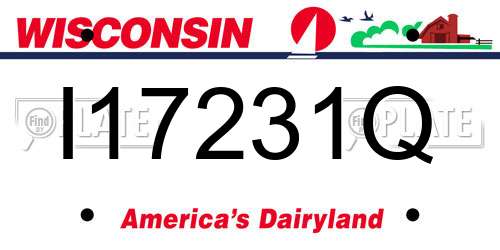 I17231Q Wisconsin License Plate