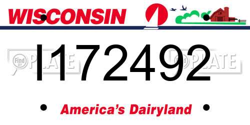 I172492 Wisconsin License Plate