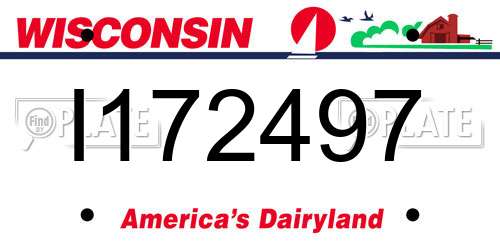 I172497 Wisconsin License Plate