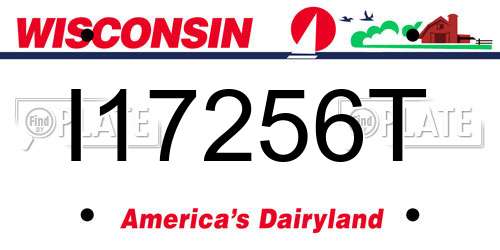 I17256T Wisconsin License Plate