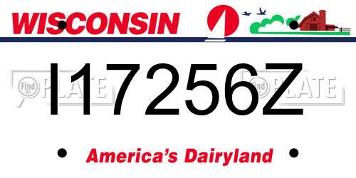 I17256Z Wisconsin License Plate