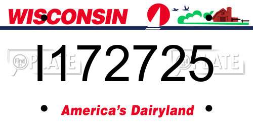 I172725 Wisconsin License Plate