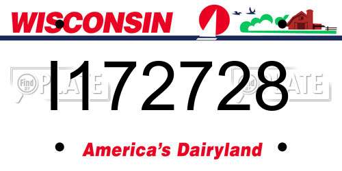 I172728 Wisconsin License Plate