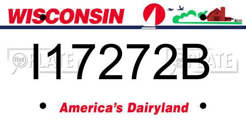 I17272B Wisconsin License Plate