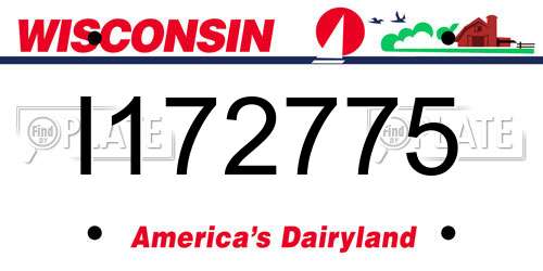 I172775 Wisconsin License Plate
