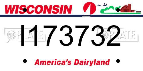 I173732 Wisconsin License Plate