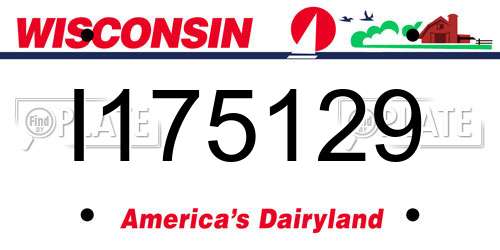 I175129 Wisconsin License Plate