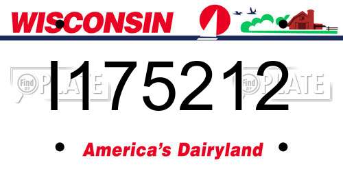 I175212 Wisconsin License Plate