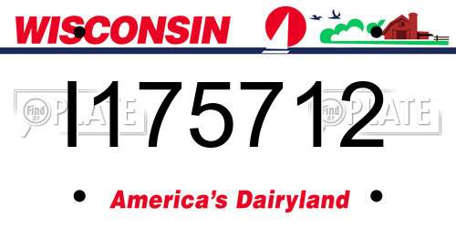 I175712 Wisconsin License Plate