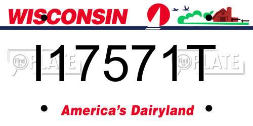 I17571T Wisconsin License Plate