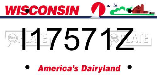 I17571Z Wisconsin License Plate
