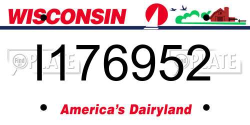 I176952 Wisconsin License Plate