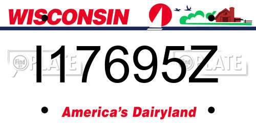 I17695Z Wisconsin License Plate